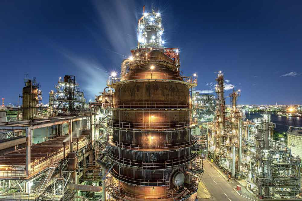川崎工場夜景　東亜石油（フレキシコーカー）